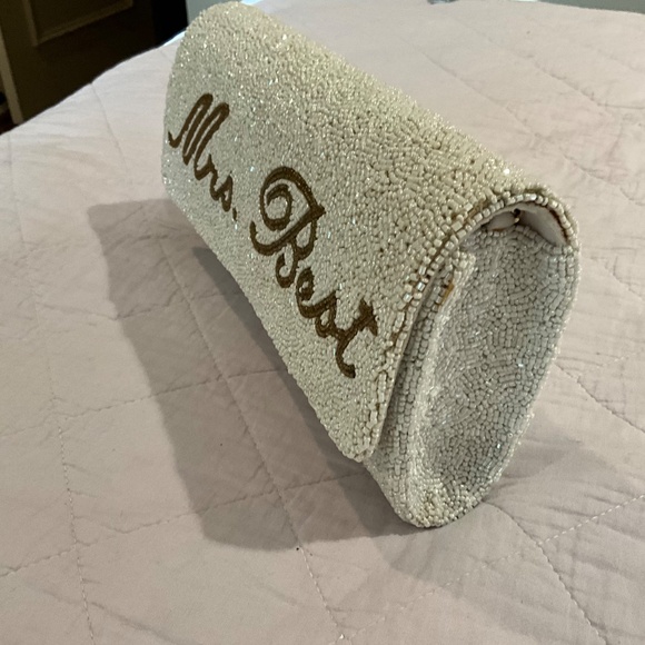 PRETTY ROBES Custom Hand Beaded Clutch Bridal Wedding Bride Bag - Picture 10 of 12